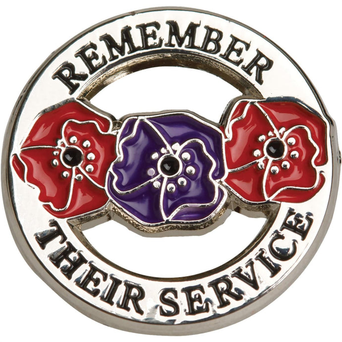 Remember Red & Purple Poppy Pin - Cadetshop