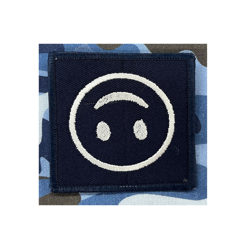 Load image into Gallery viewer, Novelty Emoji Insignia Patch White Blue - Cadetshop
