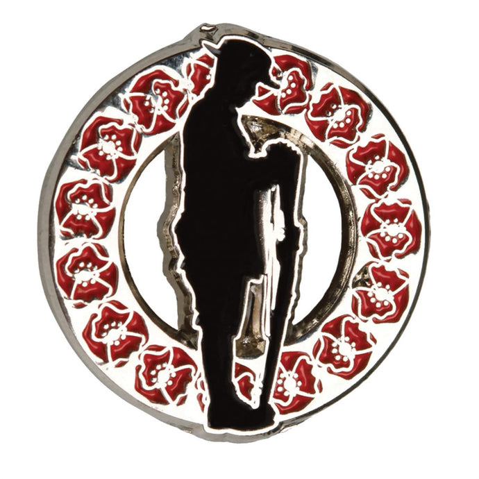 Rest on Arms Reversed Poppy Badge Lapel - Cadetshop