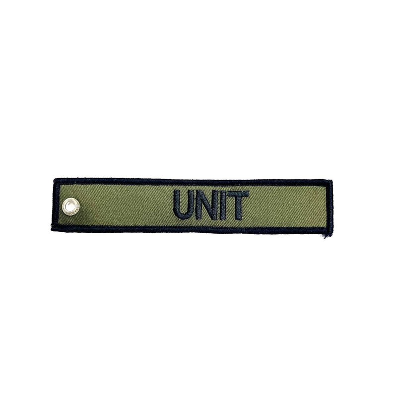 Load image into Gallery viewer, Custom Embroidered Personalised Key Tag Olive - Cadetshop
