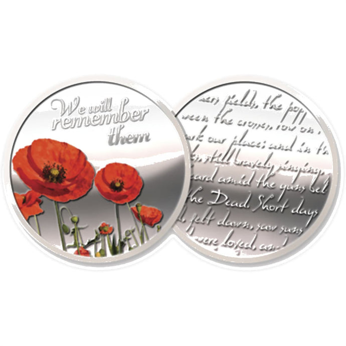 Silver Plated Poppy Medallion In Gift Box - Cadetshop