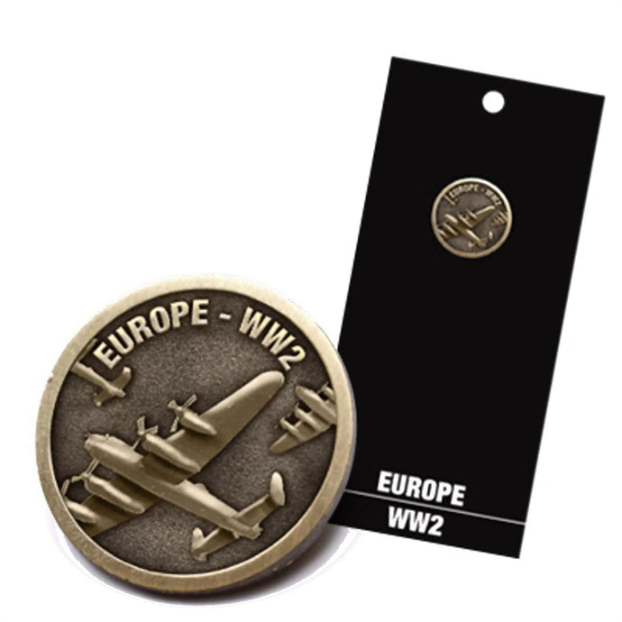 WW2 - Europe Badge On Card Lapel Pin - Cadetshop