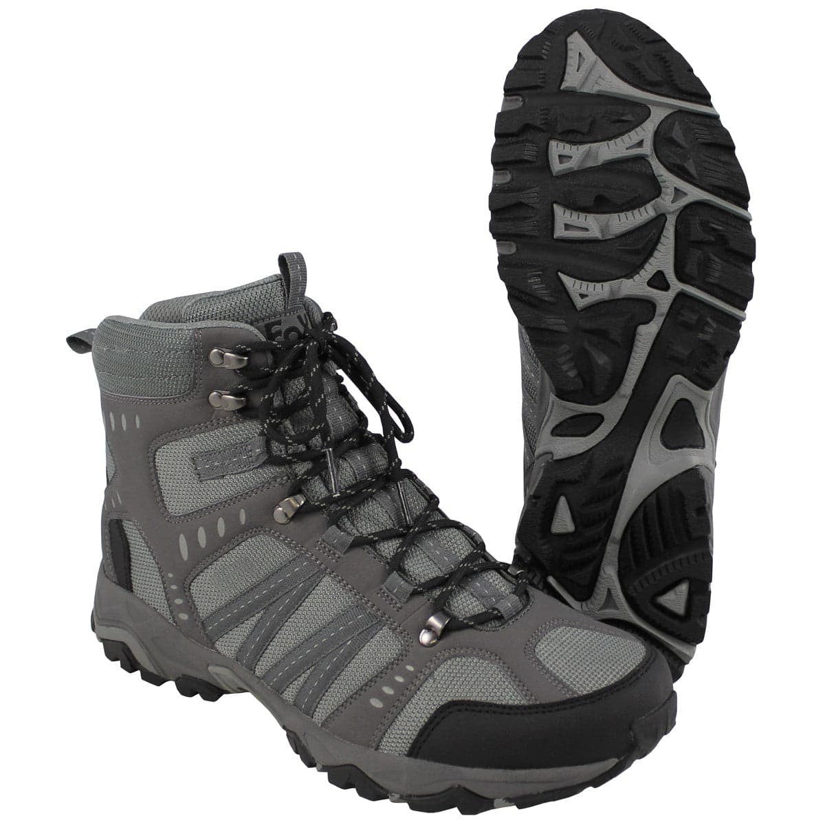 Chaussures De Trekking Fox Outdoor Pour Homme – Modèle Mountain High, Couleur Gris – En Polyester, Idéales Randonnée Et Camping – Neuf Avec Boîte