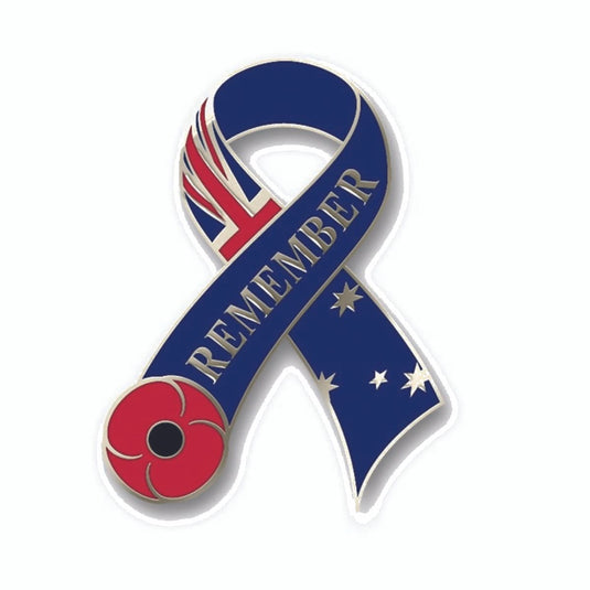 Flag Poppy Ribbon Badge with "Remember" - Cadetshop