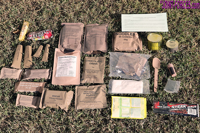 Army Rations MRE in Australia. Australian Combat Rations