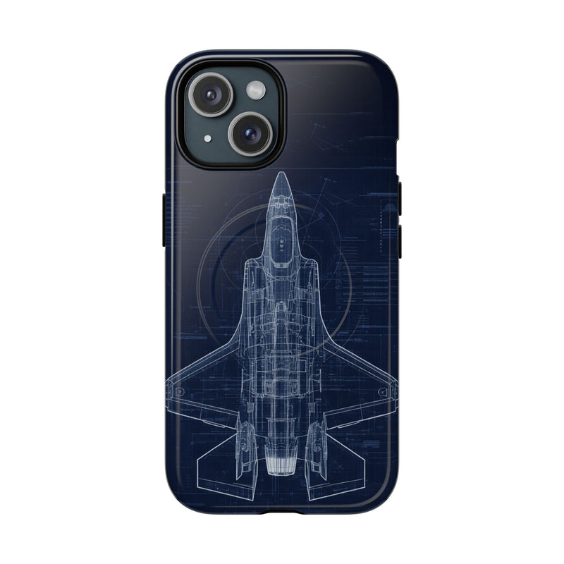 Load image into Gallery viewer, F-35 Blueprint Tech Drawing Phone Case Air Force Collection - Cadetshop
