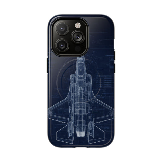 F-35 Blueprint Tech Drawing Phone Case Air Force Collection - Cadetshop