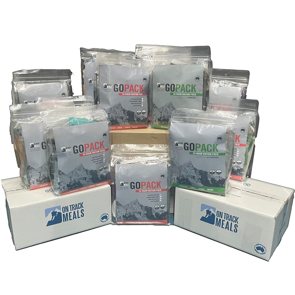 Military Army 24hr Ration Pack Meal Ready to Eat - 12 Pack Carton Mixed ...