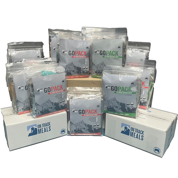 Military Army 24hr Ration Pack Meal Ready to Eat - 12 Pack Carton Mixed Flavours On Track
