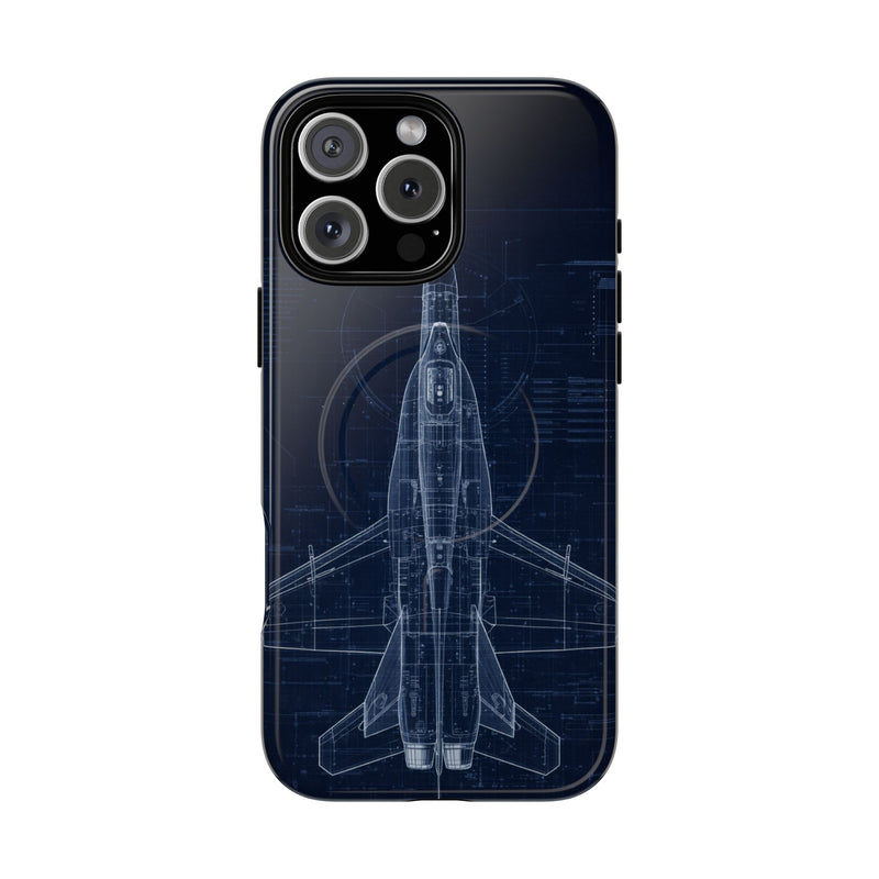 Load image into Gallery viewer, F/A-18 Blueprint Phone Case Air Force Collection - Cadetshop
