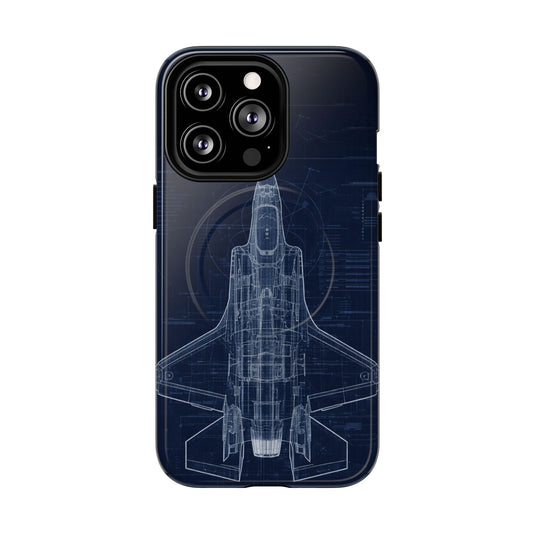 F-35 Blueprint Tech Drawing Phone Case Air Force Collection - Cadetshop