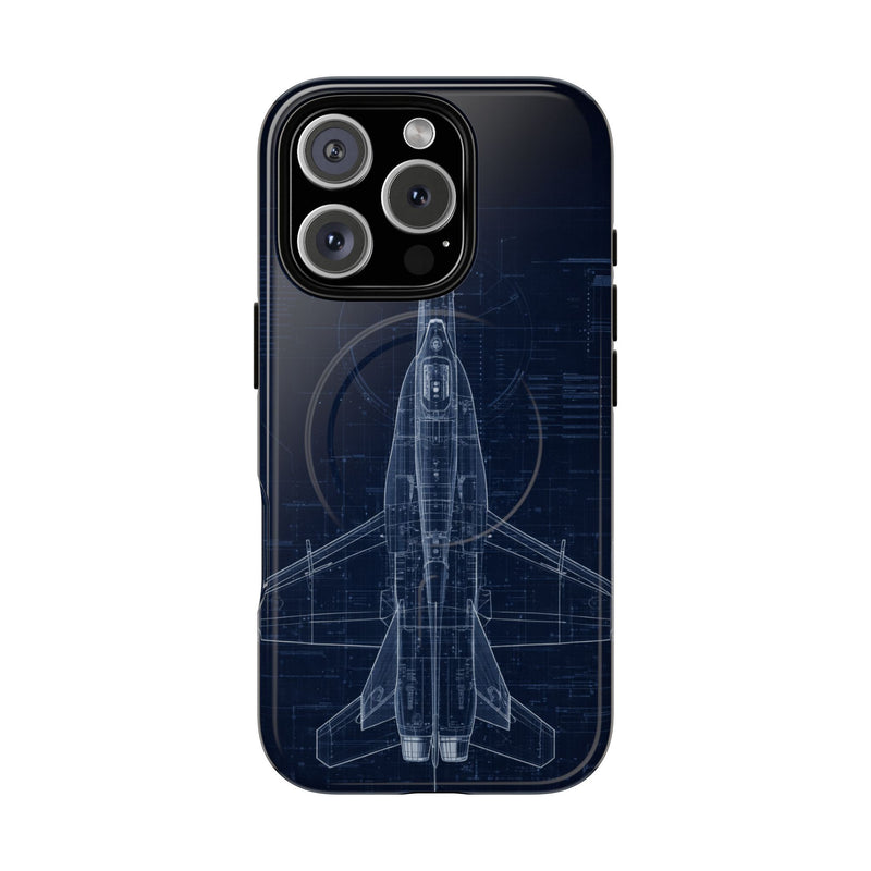 Load image into Gallery viewer, F/A-18 Blueprint Phone Case Air Force Collection - Cadetshop
