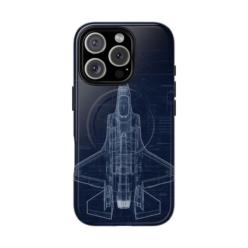 Load image into Gallery viewer, F-35 Blueprint Tech Drawing Phone Case Air Force Collection - Cadetshop

