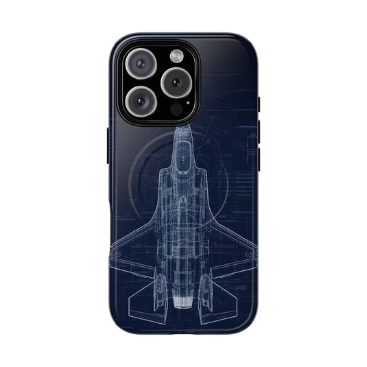 F-35 Blueprint Tech Drawing Phone Case Air Force Collection - Cadetshop