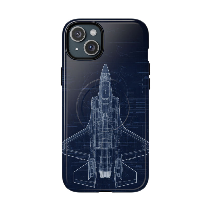 Load image into Gallery viewer, F-35 Blueprint Tech Drawing Phone Case Air Force Collection - Cadetshop

