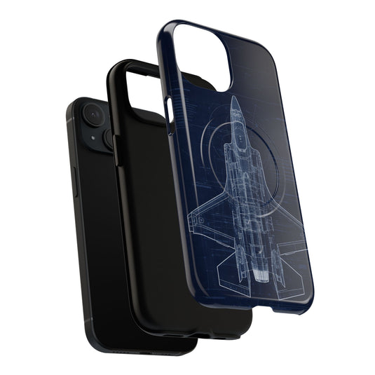 F-35 Blueprint Tech Drawing Phone Case Air Force Collection - Cadetshop
