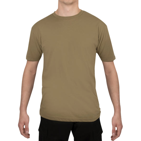 Athletic Fit Solid Colour T-Shirt Coyote Brown