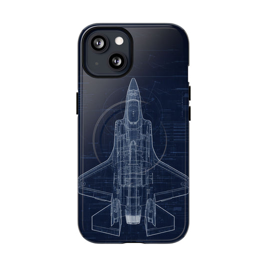 F-35 Blueprint Tech Drawing Phone Case Air Force Collection - Cadetshop