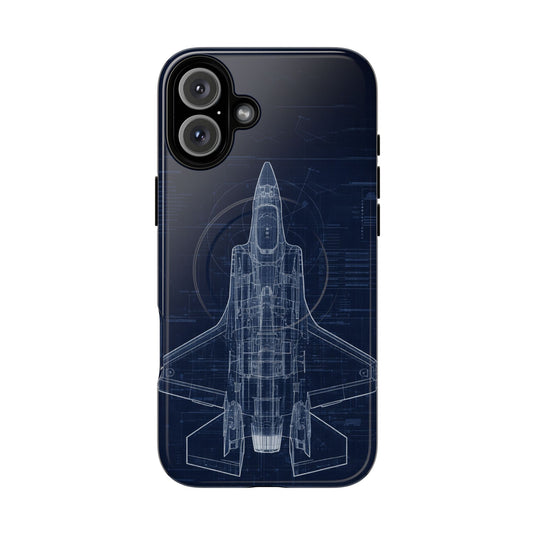 F-35 Blueprint Tech Drawing Phone Case Air Force Collection - Cadetshop