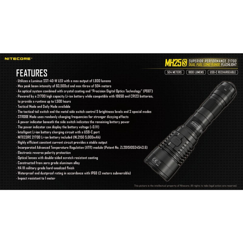 Load image into Gallery viewer, Nitecore MH25S 1800 Lumen Kit - Cadetshop
