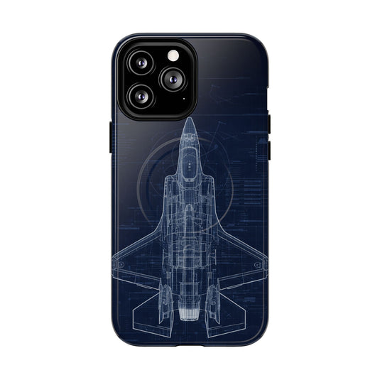 F-35 Blueprint Tech Drawing Phone Case Air Force Collection - Cadetshop