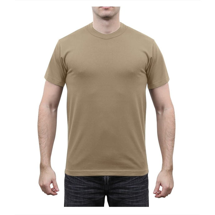 Solid Colour Poly Cotton T-Shirt Khaki - Cadetshop