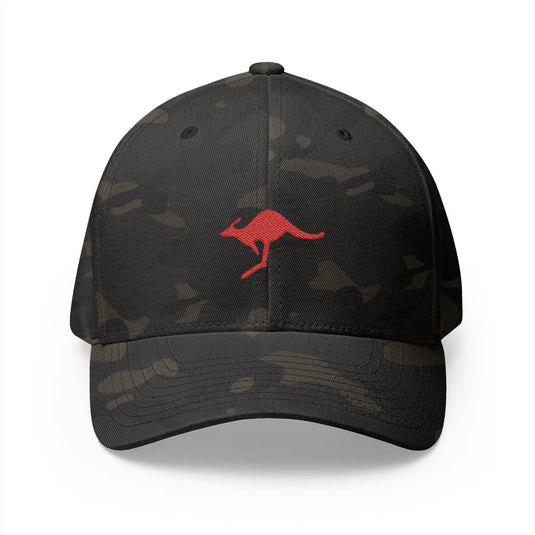 Embroidered Kangaroo Australian Military Flexfit Baseball Cap