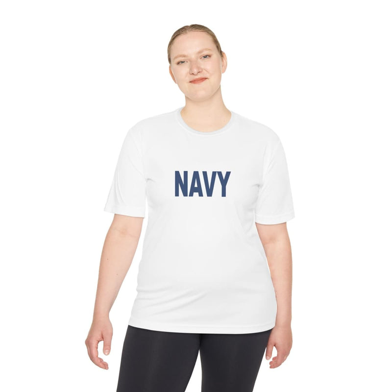 Load image into Gallery viewer, Navy Sports Unisex Moisture Wicking Tee - Cadetshop
