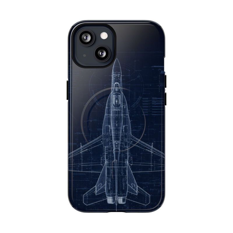 Load image into Gallery viewer, F/A-18 Blueprint Phone Case Air Force Collection - Cadetshop
