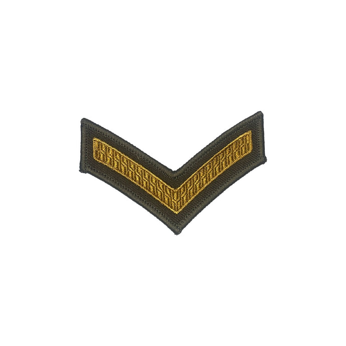 Army Chevron Rank Insignia 1 Stripe Gold on Khaki - Cadetshop
