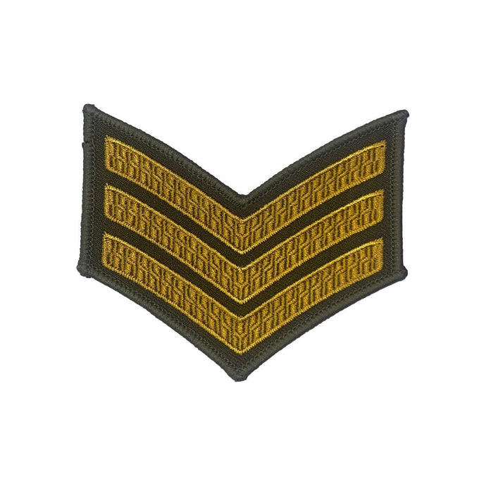 Army Chevron Rank Insignia 3 Stripe Gold on Khaki - Cadetshop