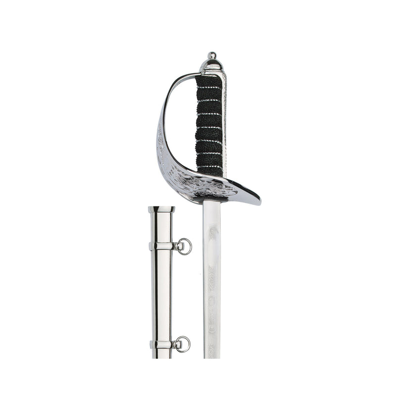 Load image into Gallery viewer, Sword Army Letter Opener Set EIIR WKC Sword w Stand Nickel Scabbard - Cadetshop
