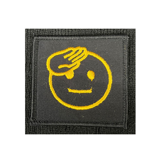 Novelty Emoji Insignia Patch Gold Black - Cadetshop