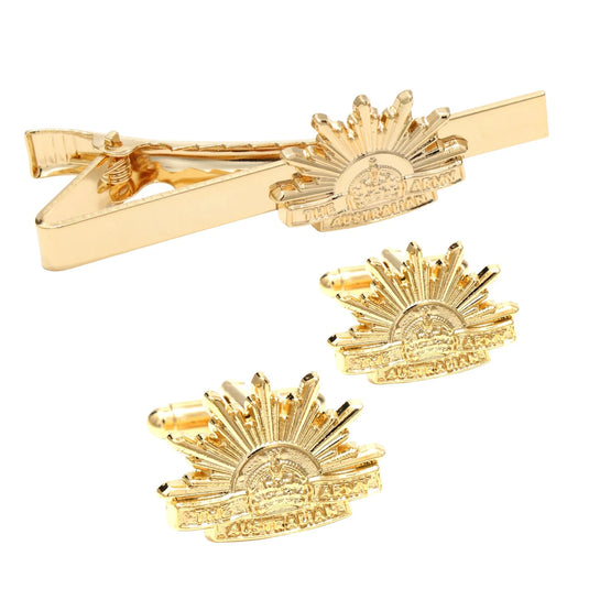 Australian Army Cuff Links and Tie Bar Set w Box CIIIR