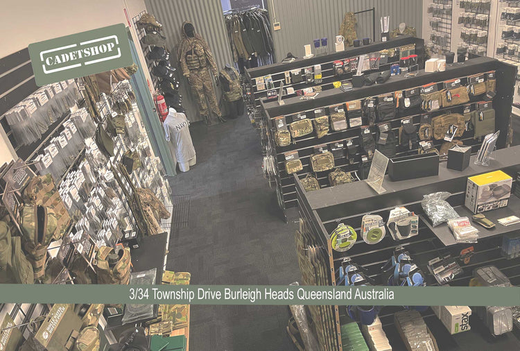 Aussie Disposals Store Gold Coast Military Surplus Cadet Shop Valhalla Platatac Sea to Summit Camping Store Red Light Torches ADF Cadets Tents Bivouac Hoochies MRE Back Country