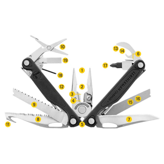 Leatherman Multi-Tool Charge+ Black and Stainless Steel 19 Tools
