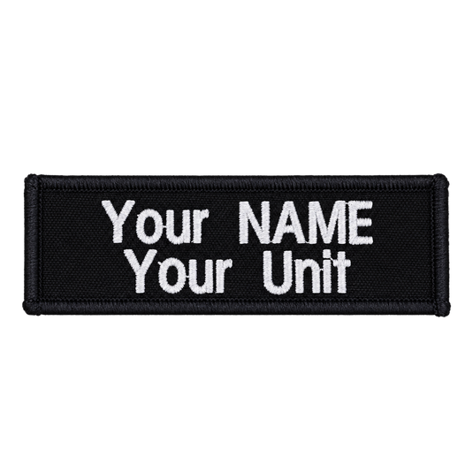 Custom Embroidered Police First Responder ILAV Style Name Tag 100 x 30 mm 2 Line