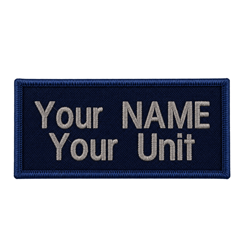Load image into Gallery viewer, Custom Embroidered Police First Responder ILAV Style Name Tag 100 x 50 mm 2 Line
