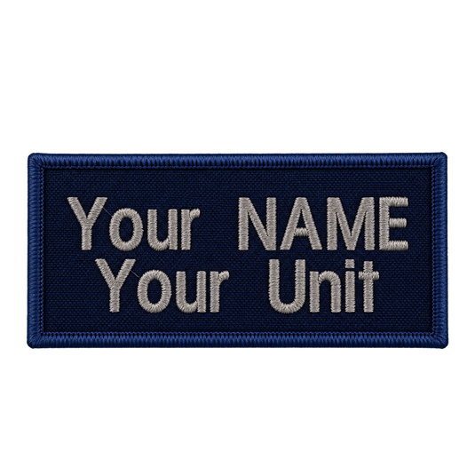 Custom Embroidered Police First Responder ILAV Style Name Tag 100 x 50 mm 2 Line