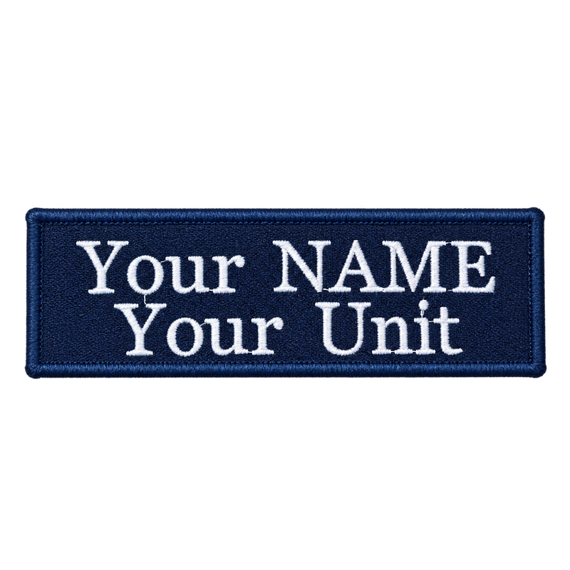 Load image into Gallery viewer, Custom Embroidered Police First Responder ILAV Style Name Tag 100 x 30 mm 2 Line Times Font
