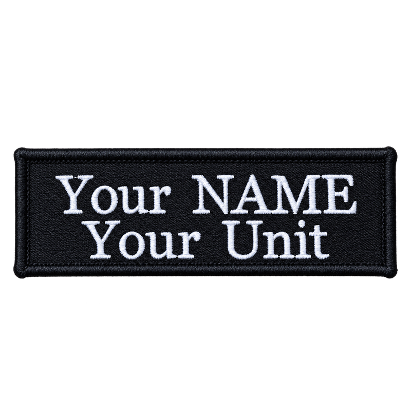 Load image into Gallery viewer, Custom Embroidered Police First Responder ILAV Style Name Tag 100 x 30 mm 2 Line Times Font
