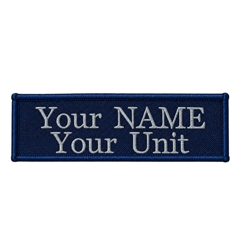 Load image into Gallery viewer, Custom Embroidered Police First Responder ILAV Style Name Tag 100 x 30 mm 2 Line Times Font
