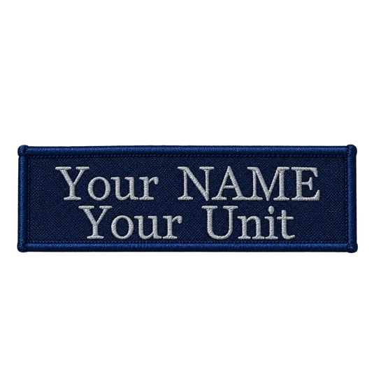 Custom Embroidered Police First Responder ILAV Style Name Tag 100 x 30 mm 2 Line Times Font