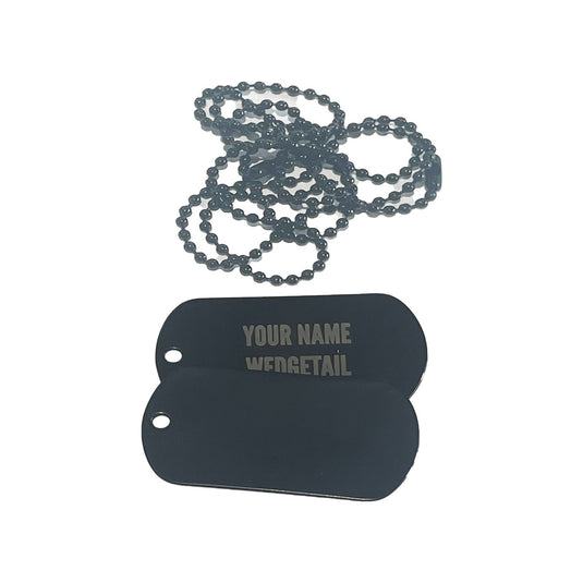 Military Dog Tags - Black with chain - Cadetshop