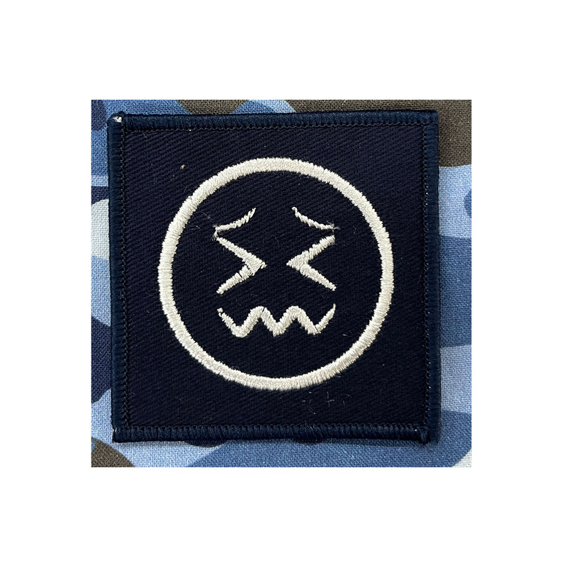 Load image into Gallery viewer, Novelty Emoji Insignia Patch White Blue - Cadetshop
