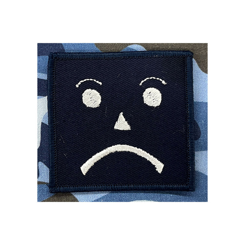 Load image into Gallery viewer, Novelty Emoji Insignia Patch White Blue - Cadetshop
