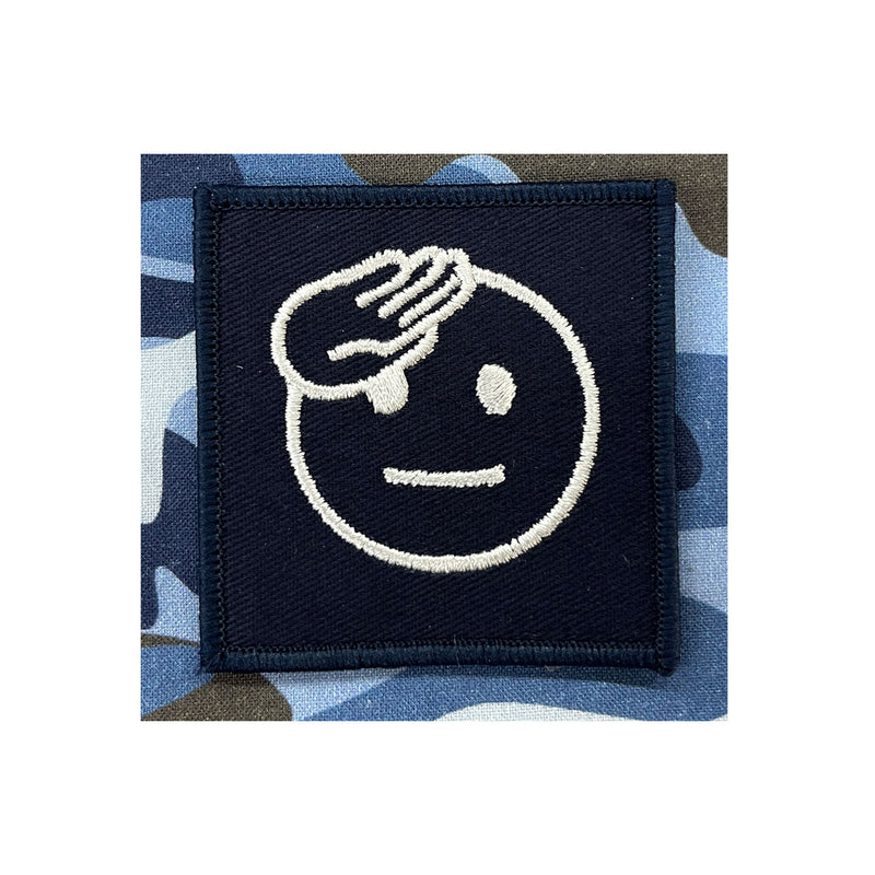 Load image into Gallery viewer, Novelty Emoji Insignia Patch White Blue - Cadetshop
