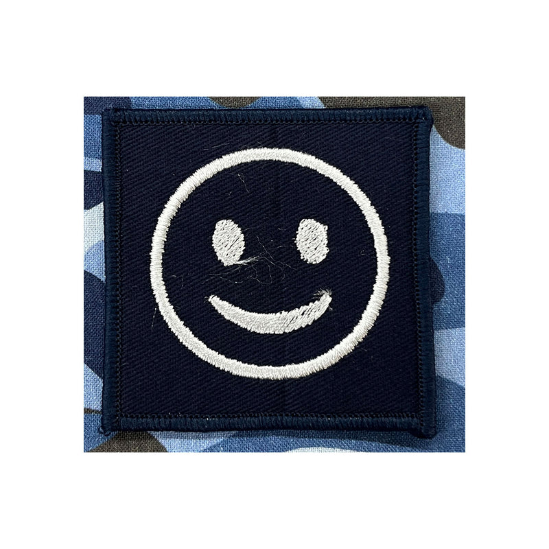 Load image into Gallery viewer, Novelty Emoji Insignia Patch White Blue - Cadetshop
