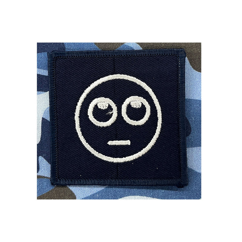 Load image into Gallery viewer, Novelty Emoji Insignia Patch White Blue - Cadetshop
