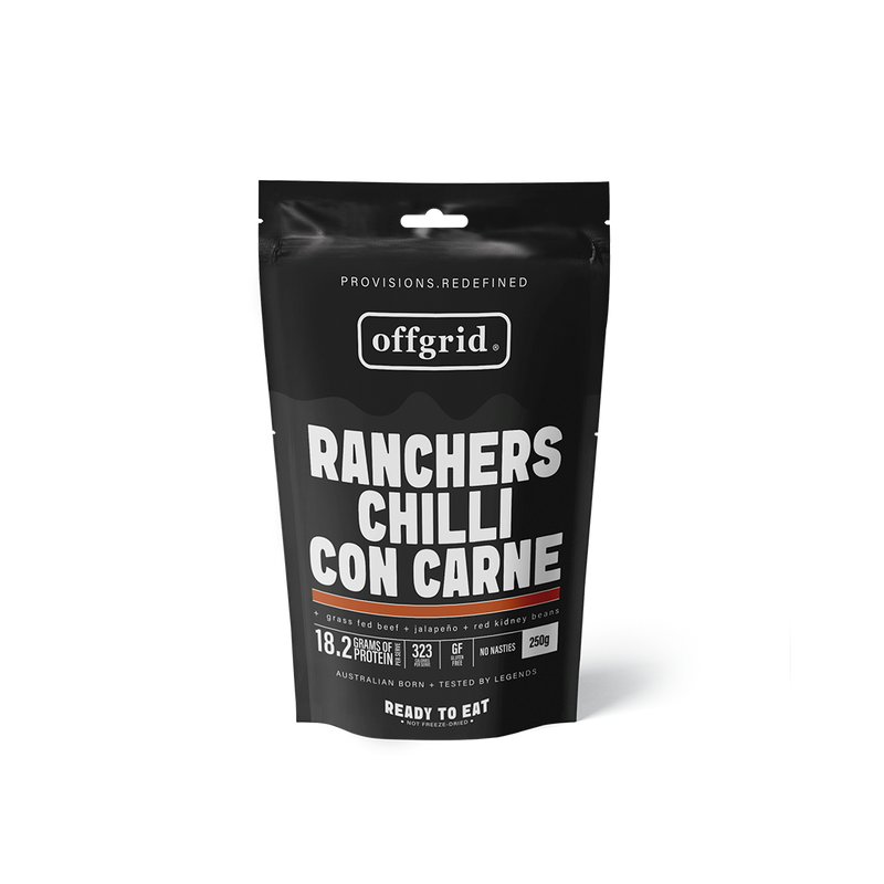 Load image into Gallery viewer, Rations Meal Ready to Eat Single Serve MRE Offgrid Ranchers Chilli Con Carne
